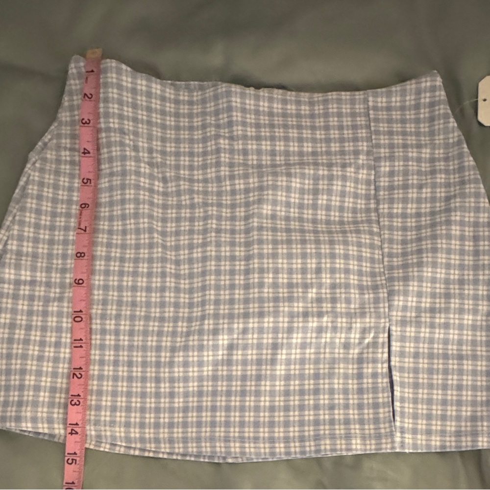 Altar'd State White and Gray Mini Pencil Skirt with Slit